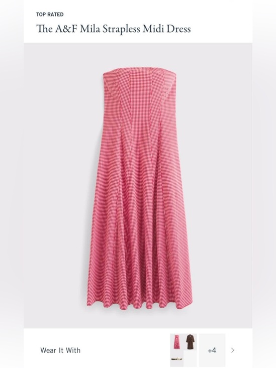 Abercrombie & Fitch Dresses & Skirts - Abercrombie & Fitch Strapless Pink Gingham Midi Dress